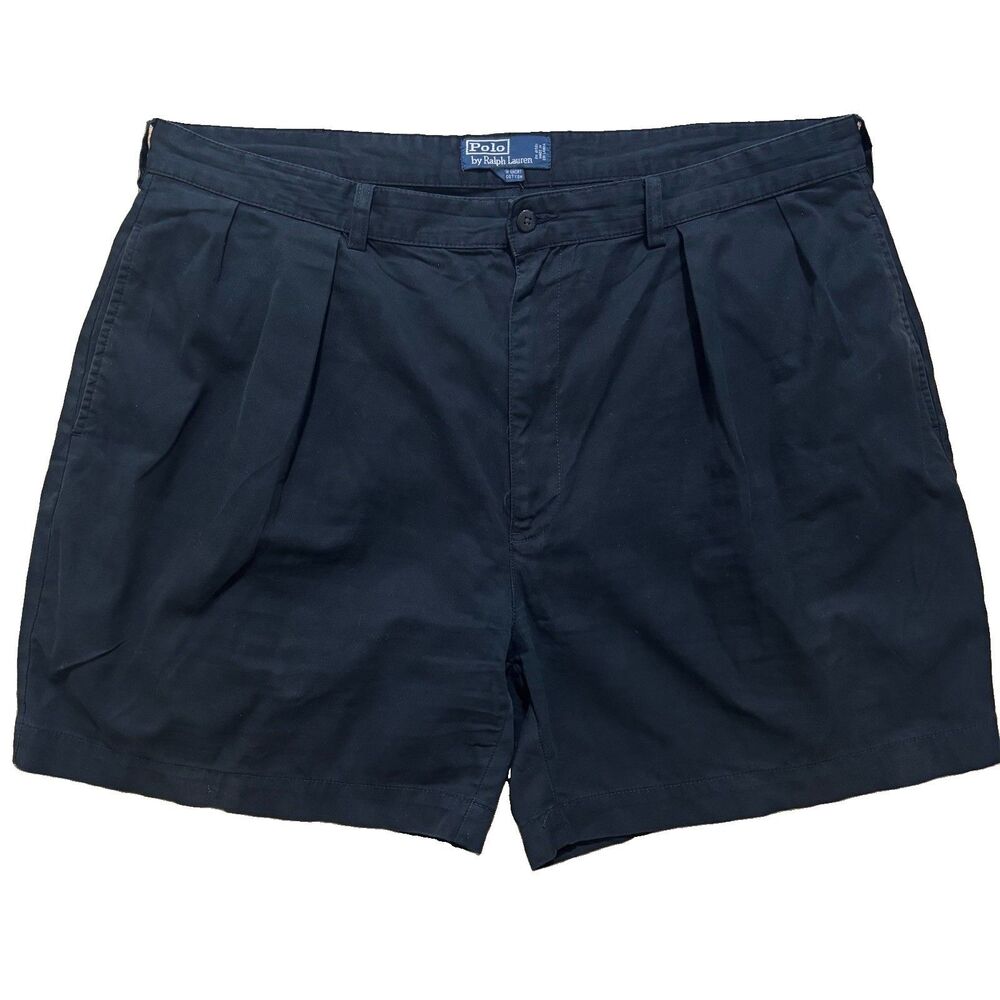 Polo Ralph Lauren Andrew Shorts Mens Sz 42 Black Pleated Classic Preppy Y2K Vtg